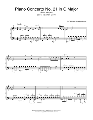 Book cover for Piano Concerto No. 21 in C Major ('Elvira Madigan'), Second Movement Excerpt