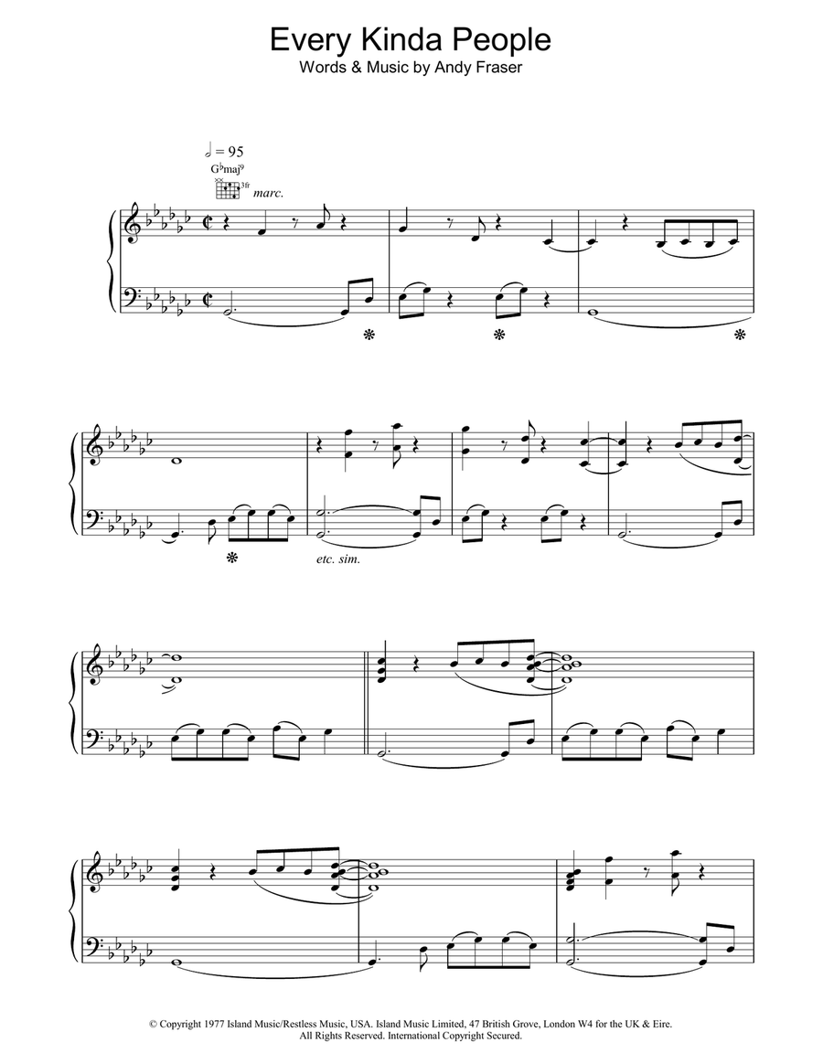 Every Kinda People Every Kinda People Piano, Vocal, Guitar scores gallery preview page 1