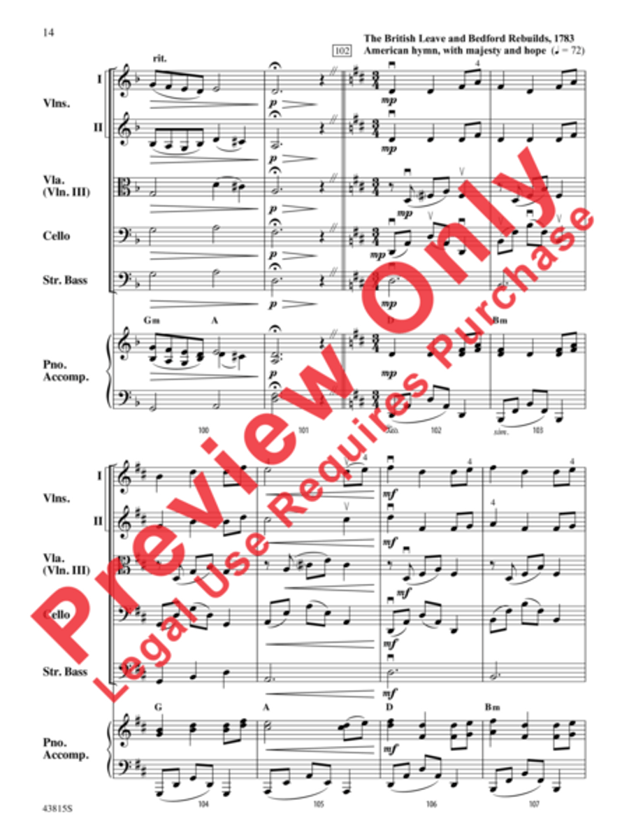 A Revolutionary War Tale String Orchestra scores gallery preview page 15