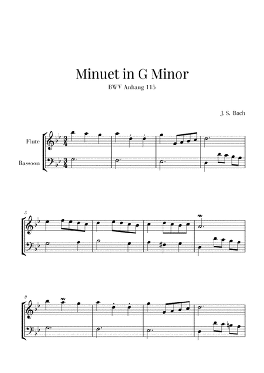 Bach - Minuet in G Minor (BWV Anhang 115) for Flute and Bassoon image number null