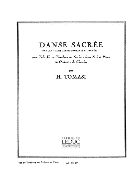 Danse Sacree (c Or B Flat) (tuba & Piano)