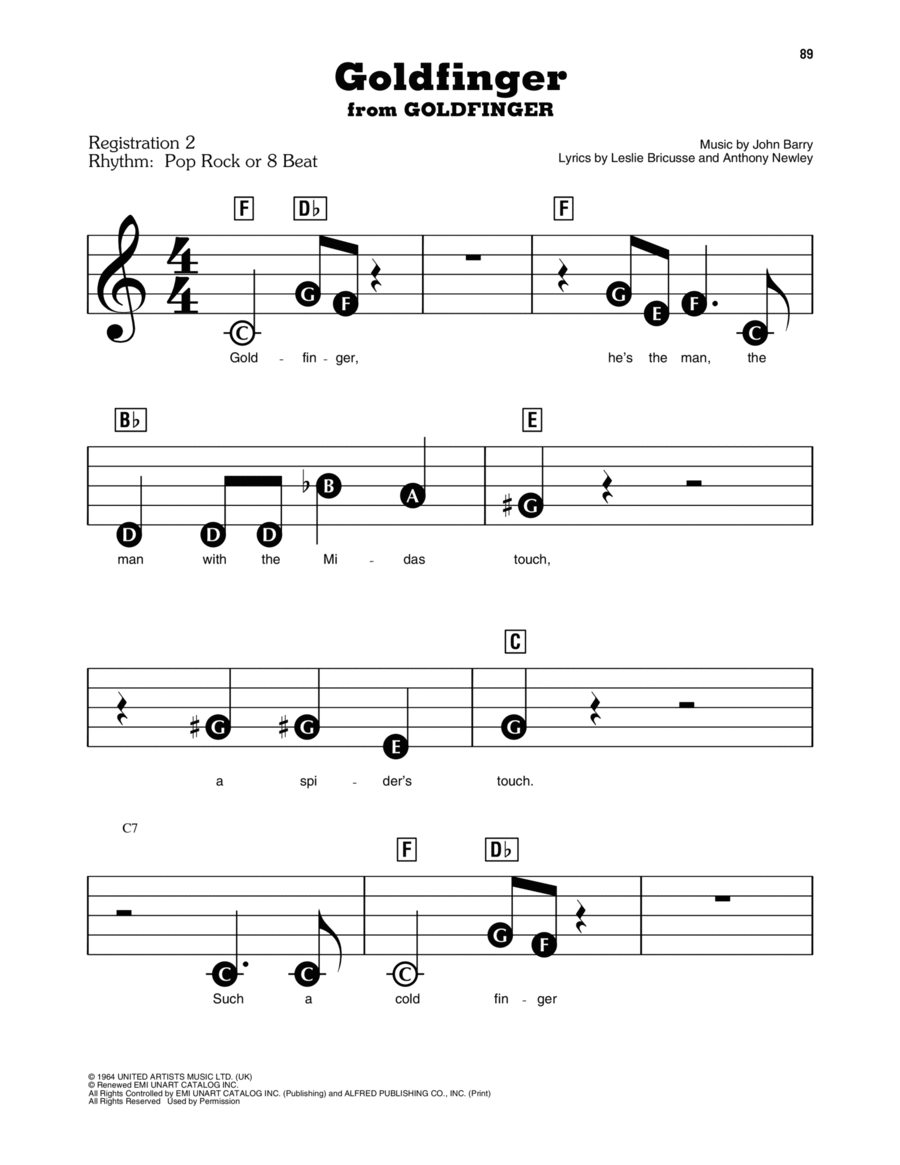 Goldfinger Electronic Keyboard scores gallery preview page 1