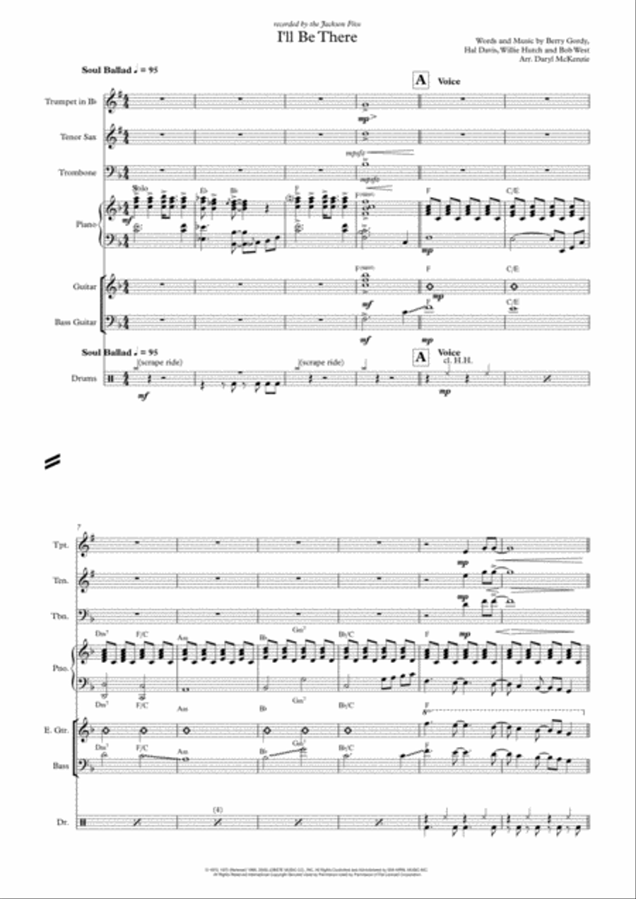 I'll Be There Tenor Saxophone scores gallery preview page 1