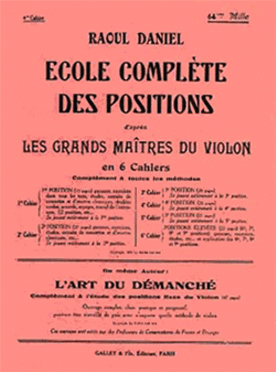 Ecole des positions - Volume 4 (4 position) Violin Solo scores gallery preview page 1