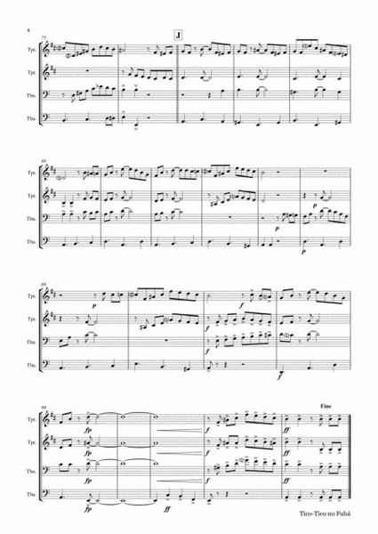 Tico-Tico no Fubá - Choro - Brass Quartet image number null