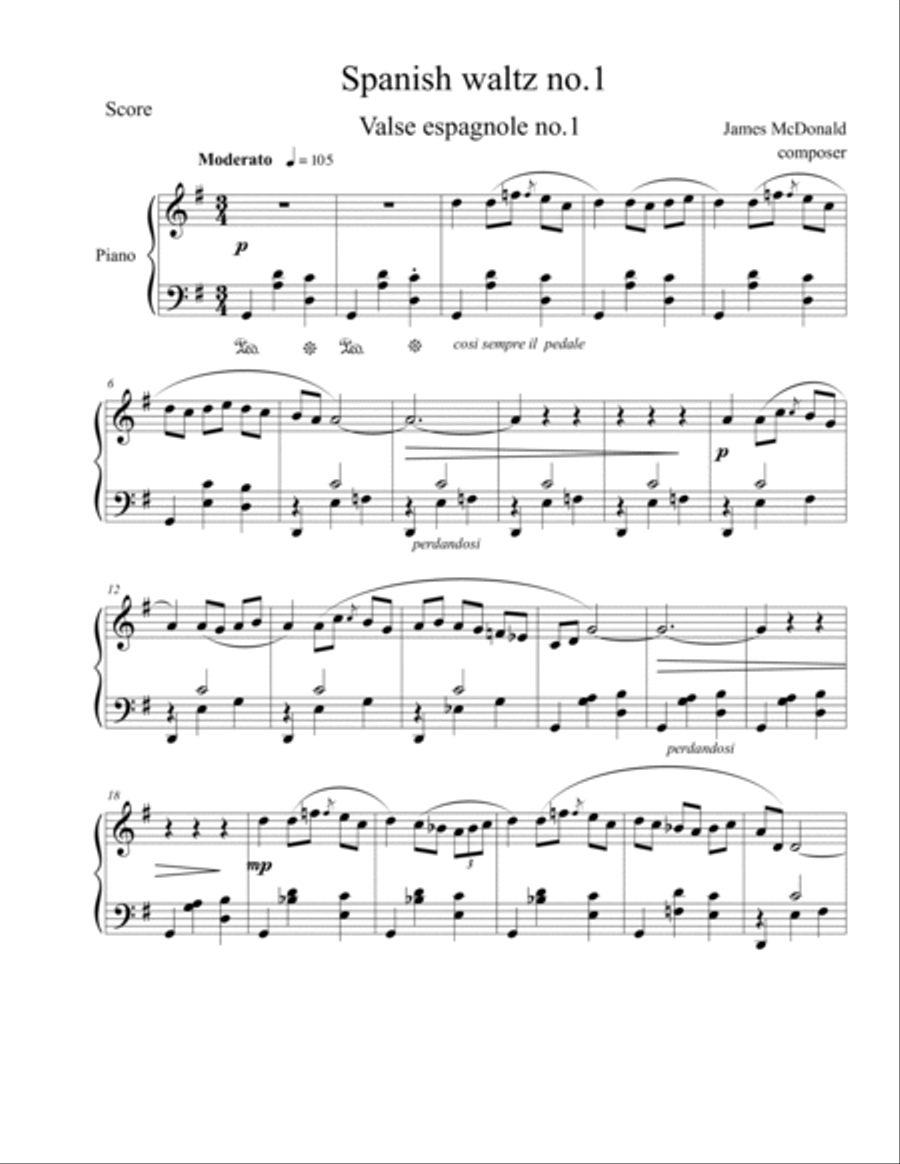Spanish waltz no. 1 Spanish waltz no. 1 Piano Solo scores gallery preview page 2