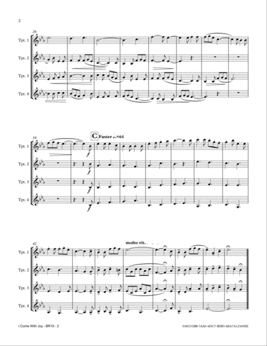 I Come With Joy Brass Ensemble scores gallery preview page 2