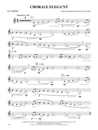 Chorale Elega'nt: 1st B-flat Clarinet
