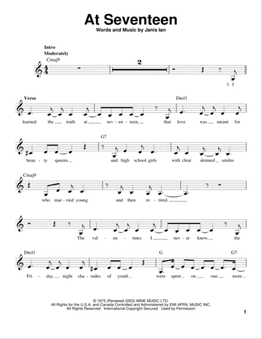 At Seventeen Voice scores gallery preview page 1