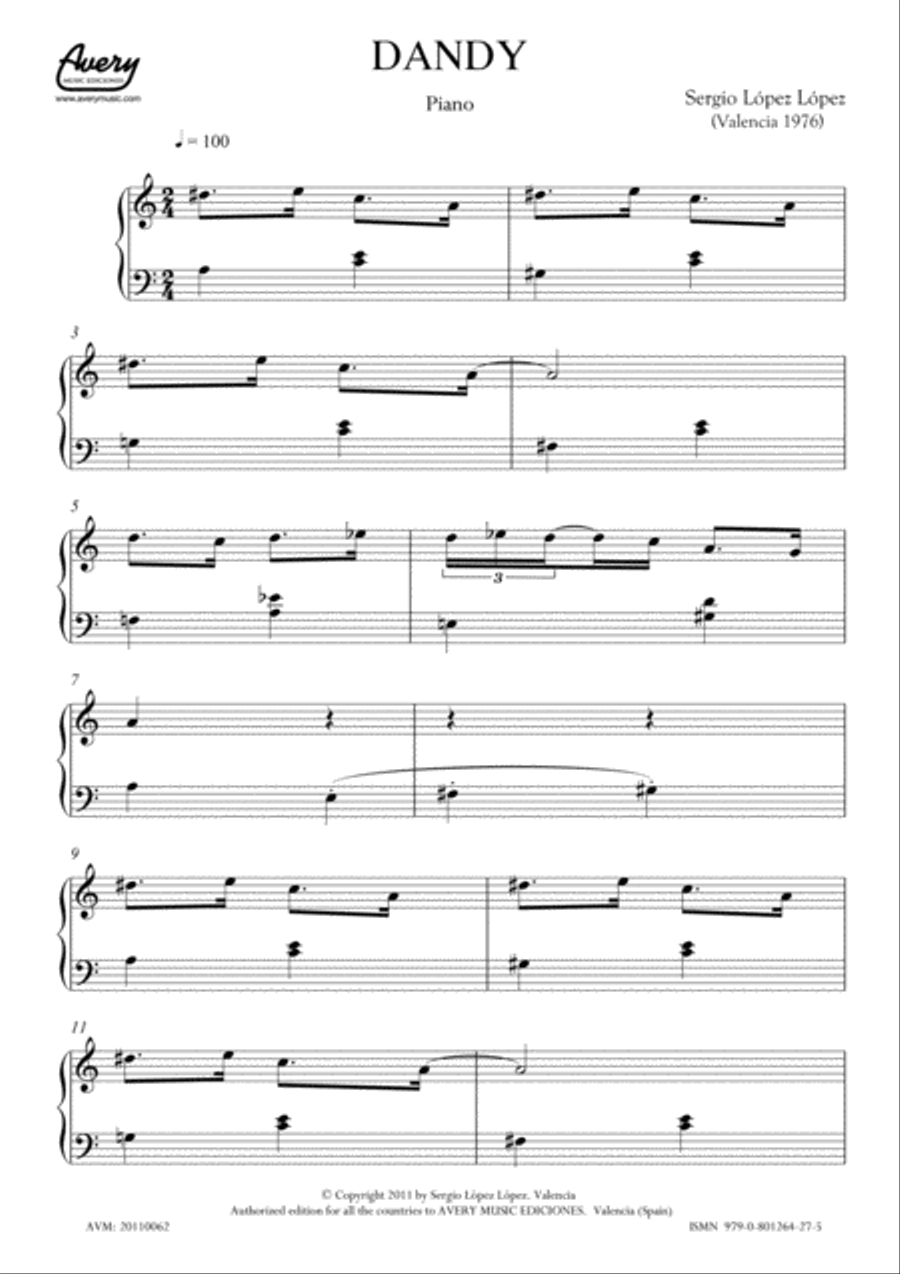 Dandy Piano Solo scores gallery preview page 2