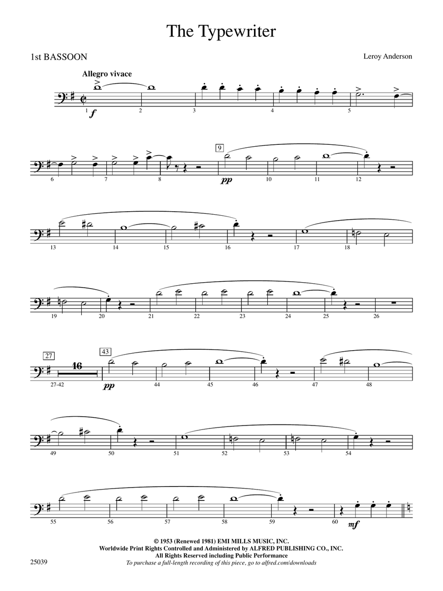 The Typewriter: Bassoon