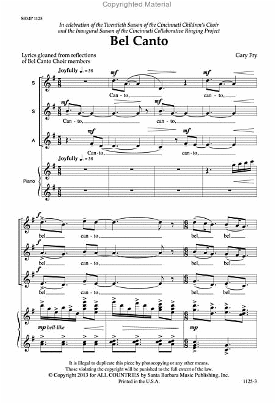 Bel Canto - SSA Octavo Bel Canto - SSA Octavo SSA scores gallery preview page 2
