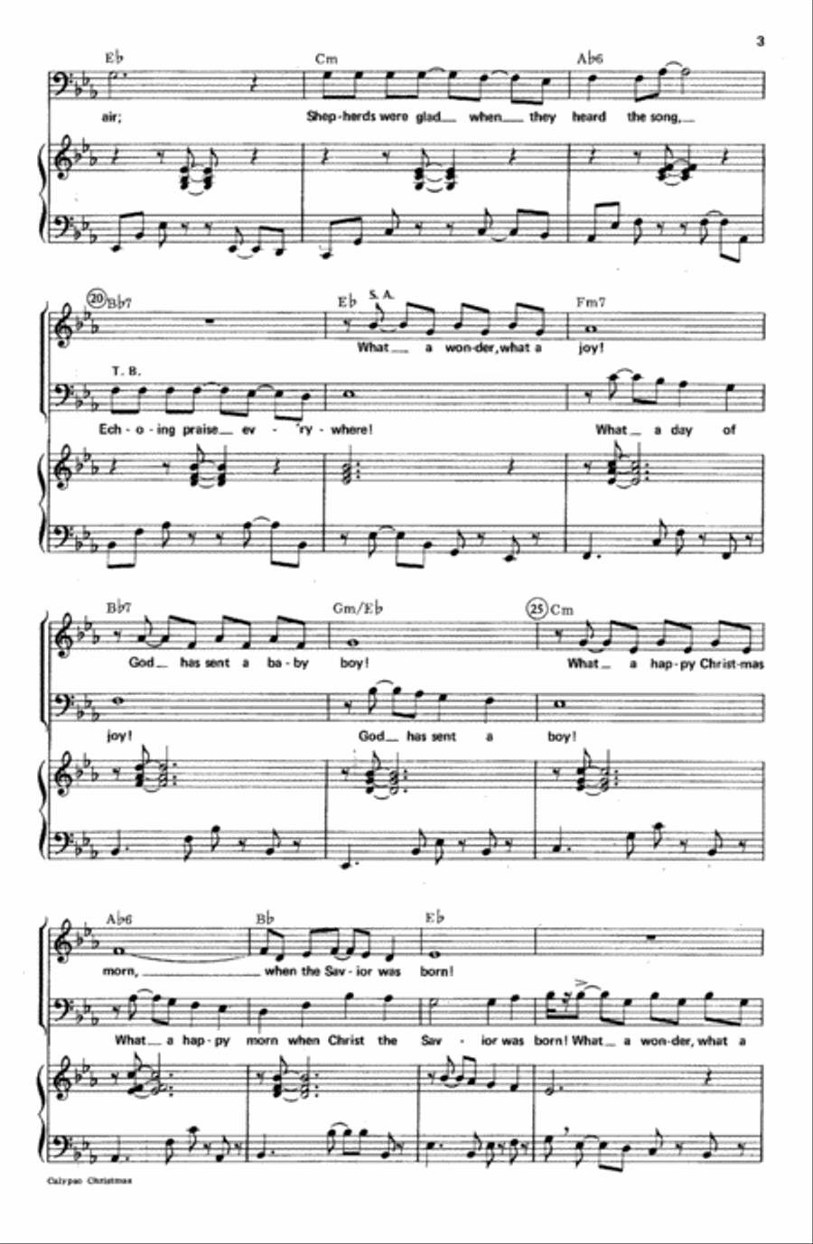 Calypso Christmas Calypso Christmas 4-Part scores gallery preview page 3