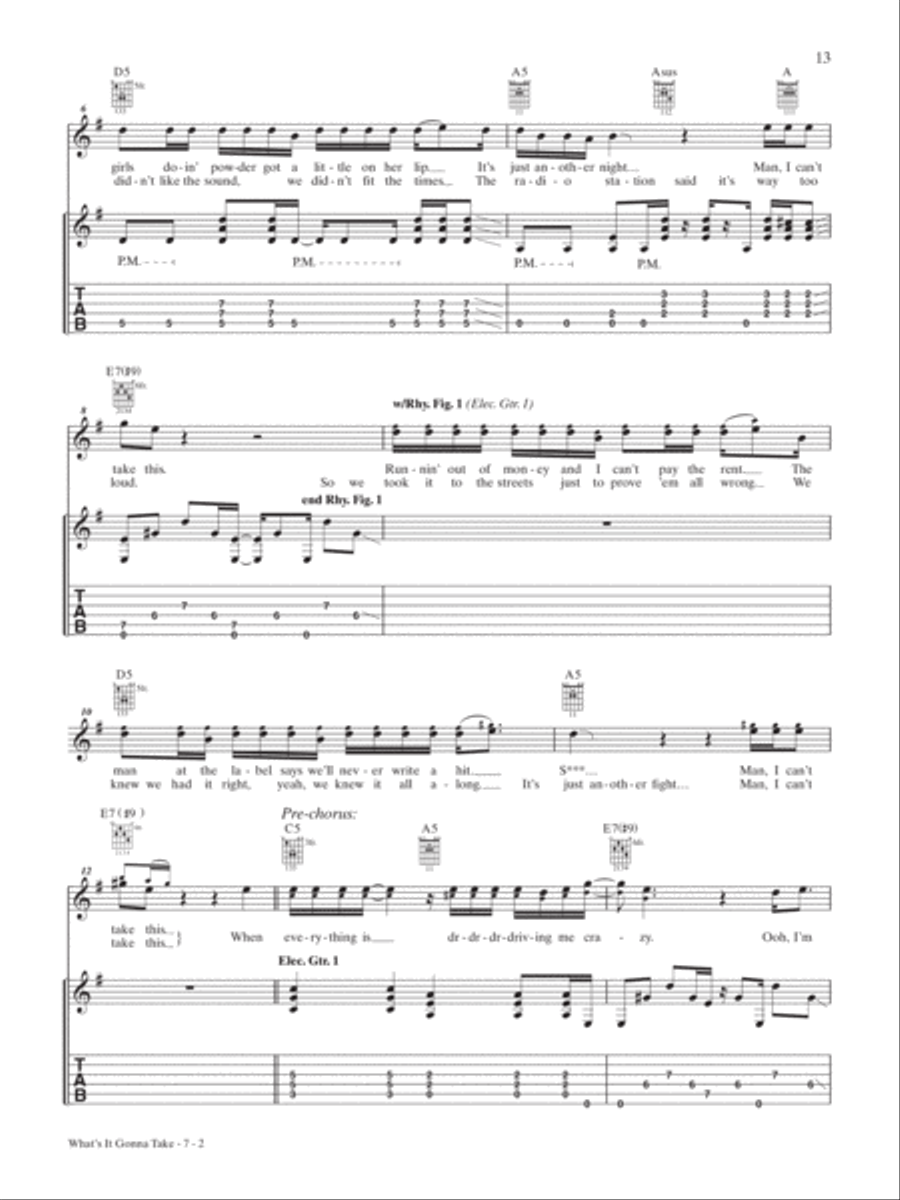 What's It Gonna Take Guitar Tablature scores gallery preview page 2