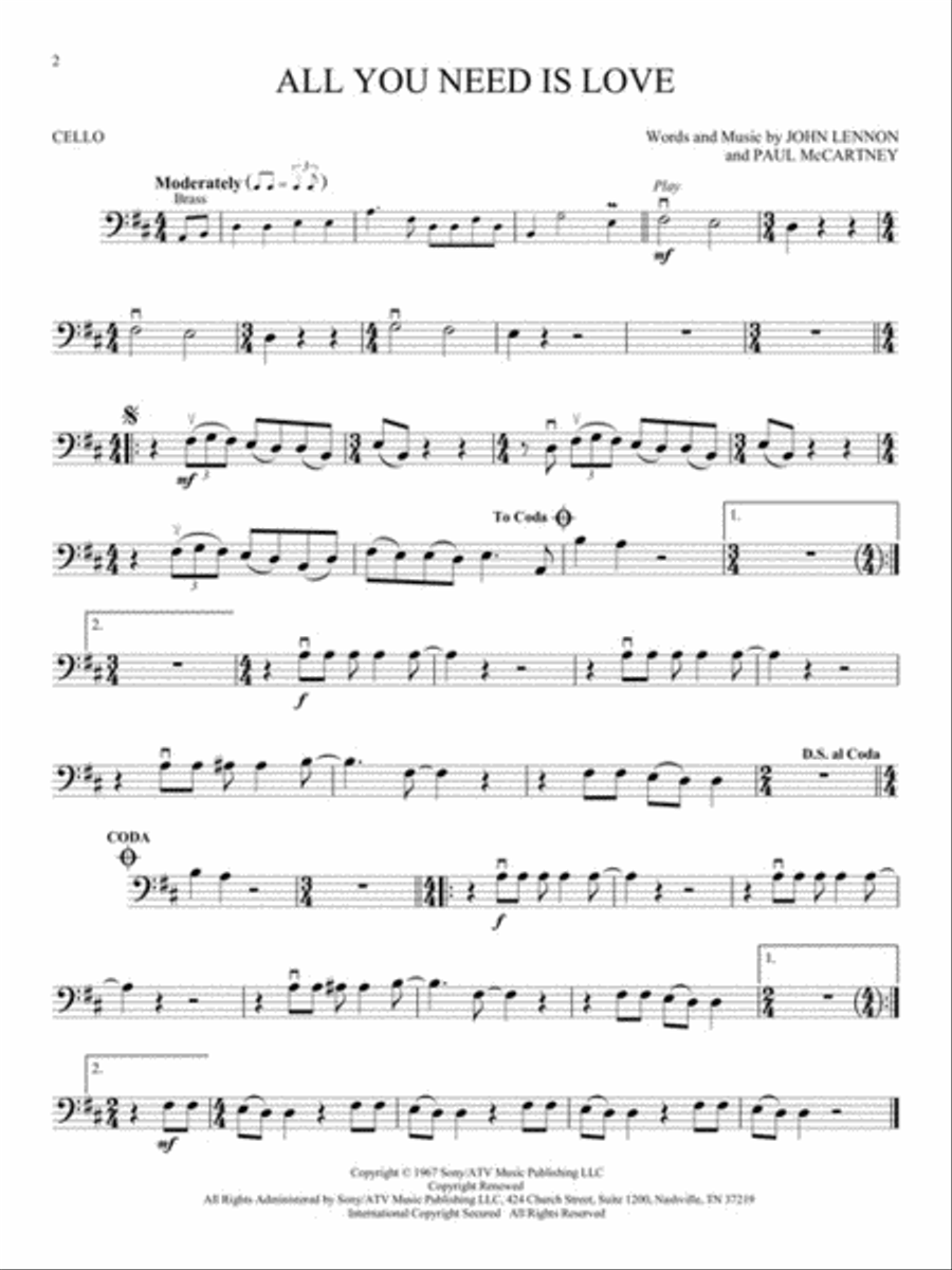 The Beatles – Instrumental Play-Along Cello scores gallery preview page 3