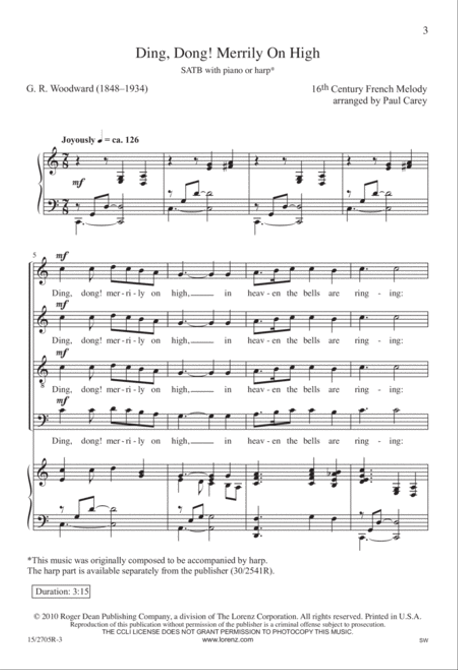 Ding, Dong! Merrily on High 4-Part scores gallery preview page 4