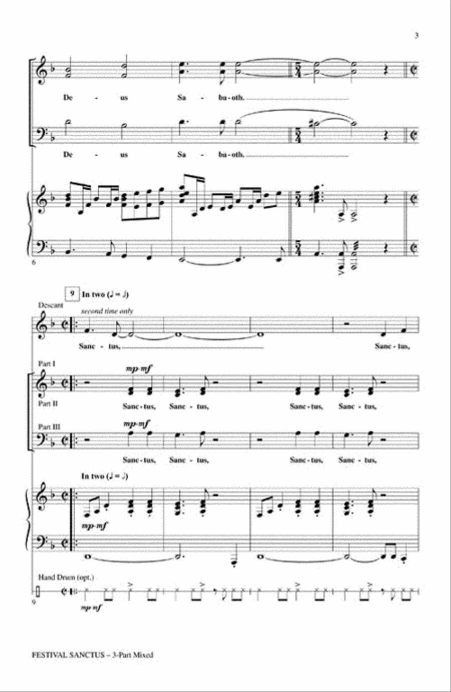 Festival Sanctus 3-Part scores gallery preview page 3
