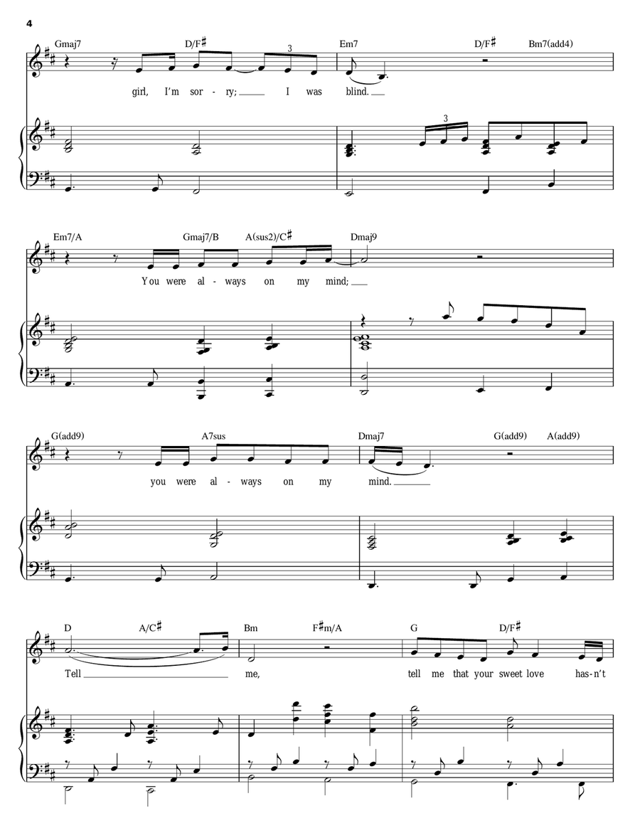 Always On My Mind Always On My Mind Piano, Vocal scores gallery preview page 4