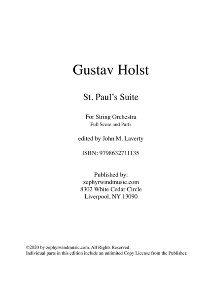 St. Paul's Suite for String Orchestra String Orchestra scores gallery preview page 2