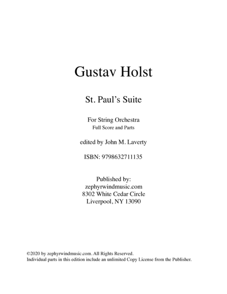 St. Paul's Suite for String Orchestra