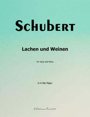 Book cover for Lachen und Weinen, by Schubert, in A flat Major