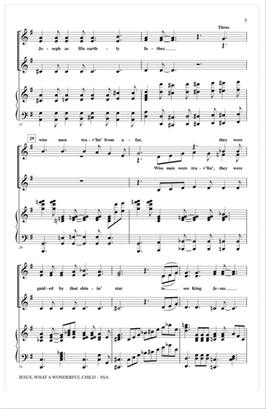 Jesus, What A Wonderful Child SSA scores gallery preview page 4