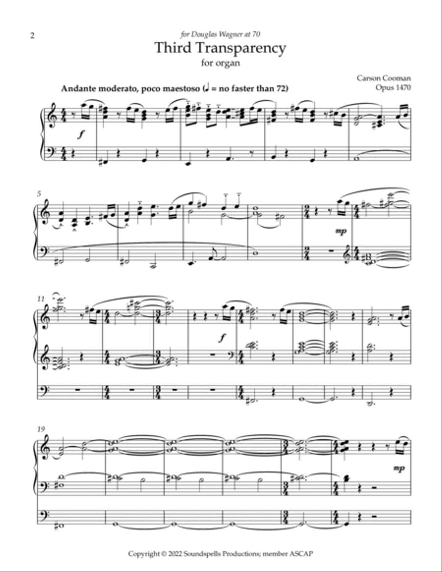Third Transparency Organ Solo scores gallery preview page 2