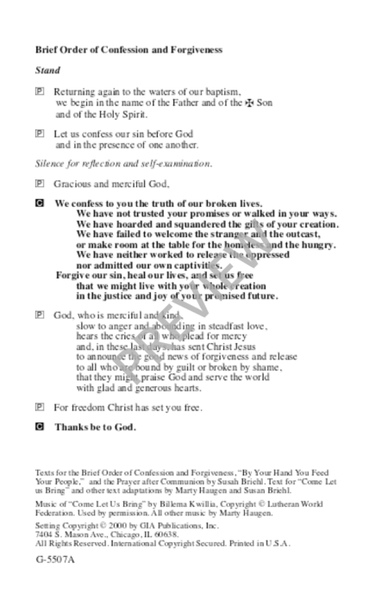 Tree of Life Setting, Holy Communion - Assembly edition