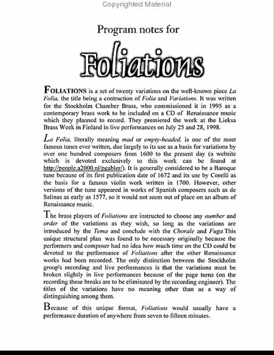 Foliations Brass Quintet scores gallery preview page 2