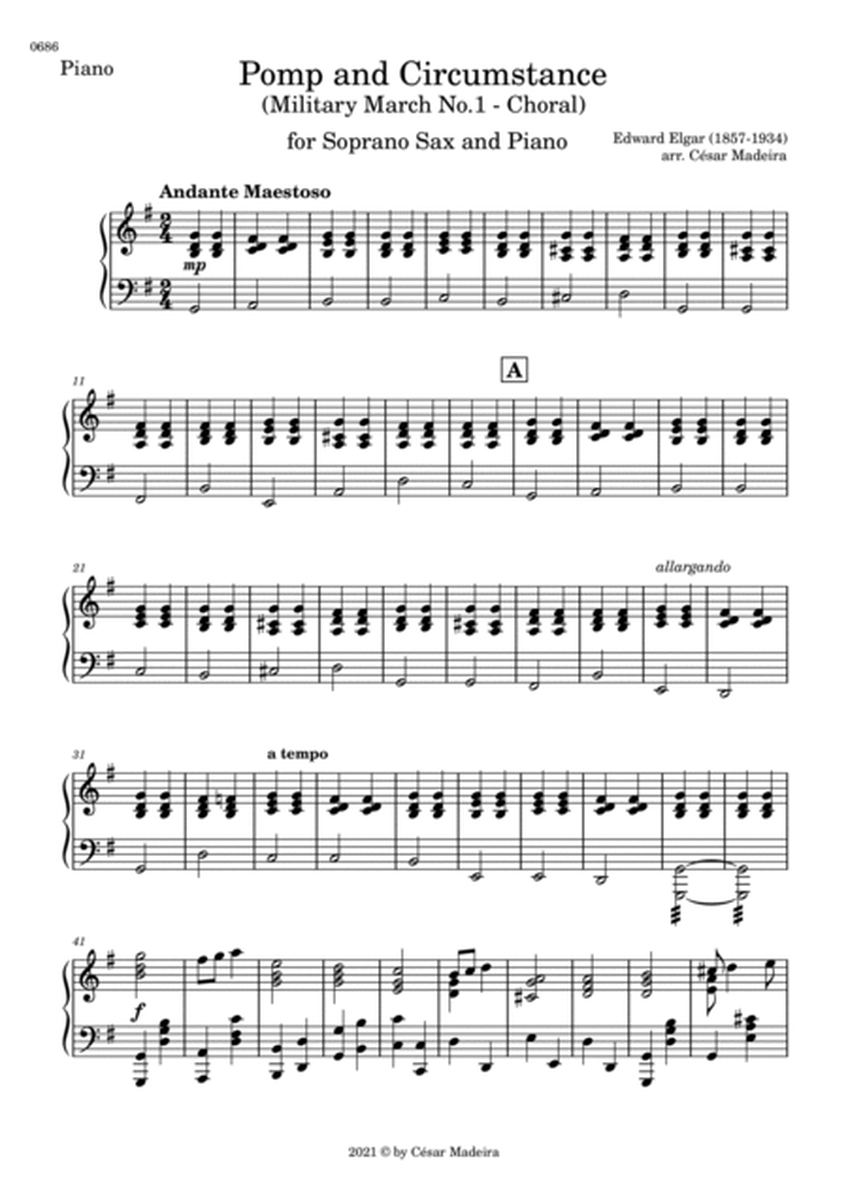 Pomp and Circumstance No.1 - Soprano Sax and Piano (Individual Parts) image number null