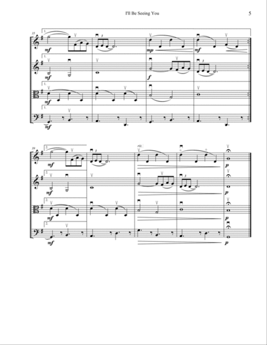 I'll Be Seeing You String Quartet scores gallery preview page 5
