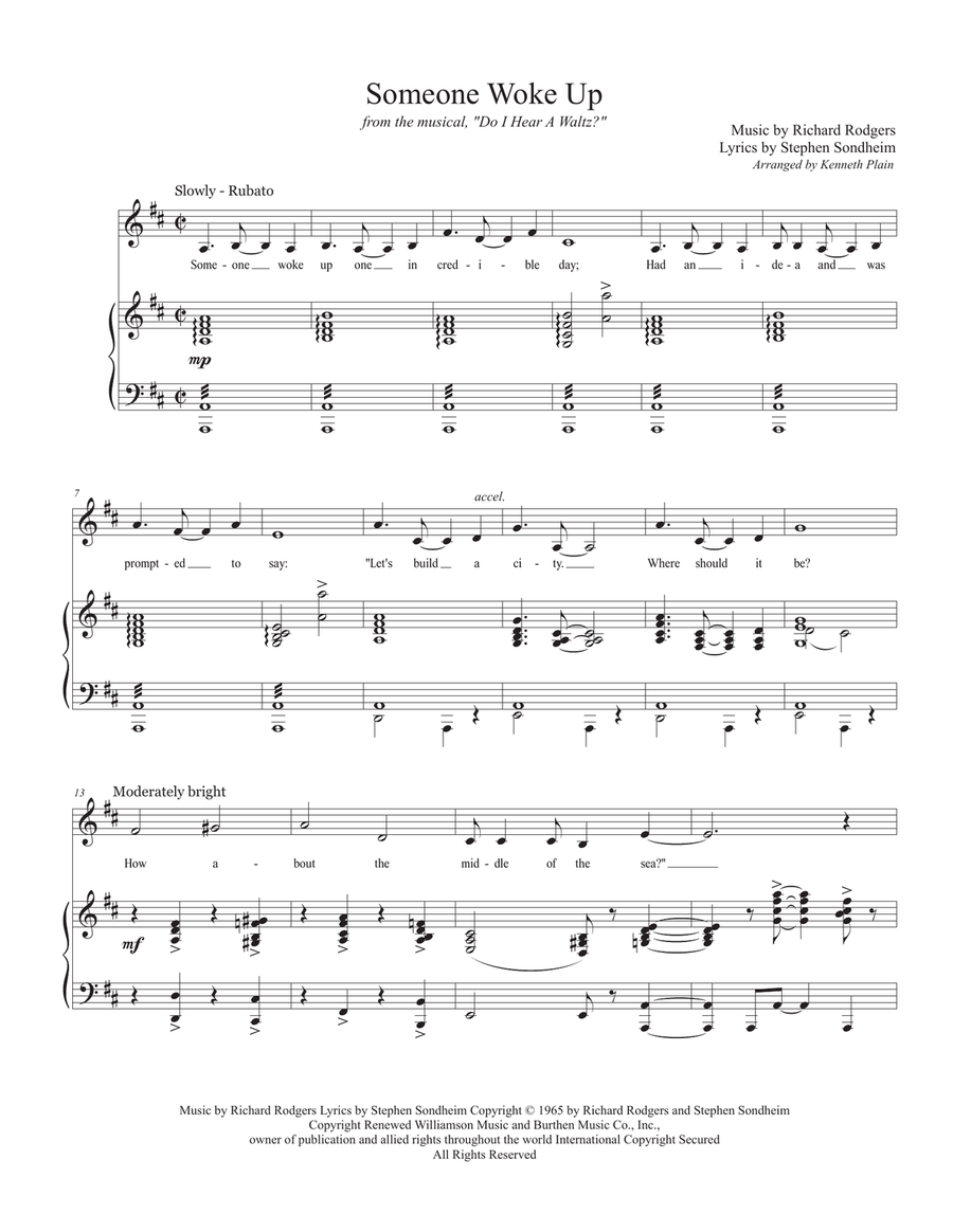 Someone Woke Up Piano, Vocal scores gallery preview page 1
