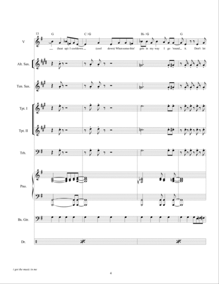 I've Got The Music In Me Large Ensemble scores gallery preview page 6