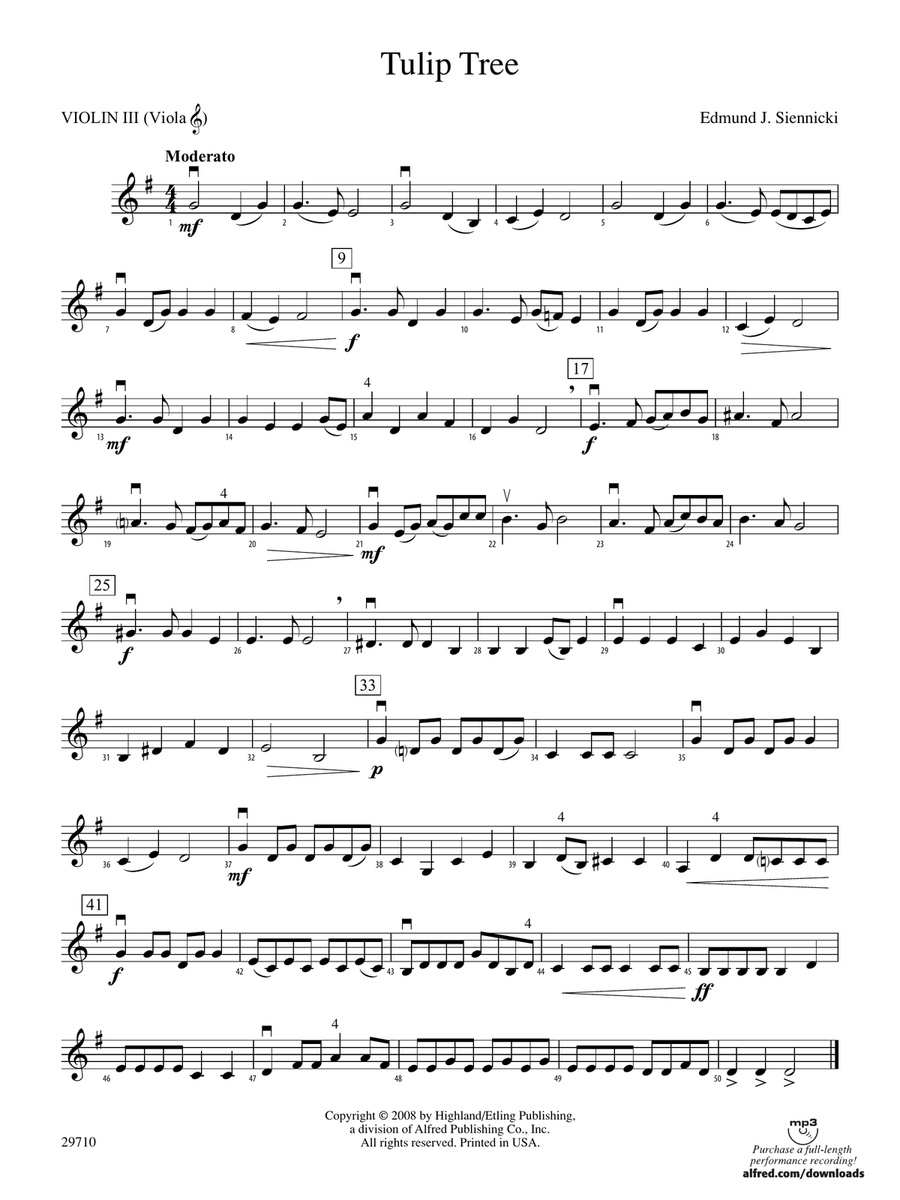Tulip Tree: 3rd Violin (Viola [TC])