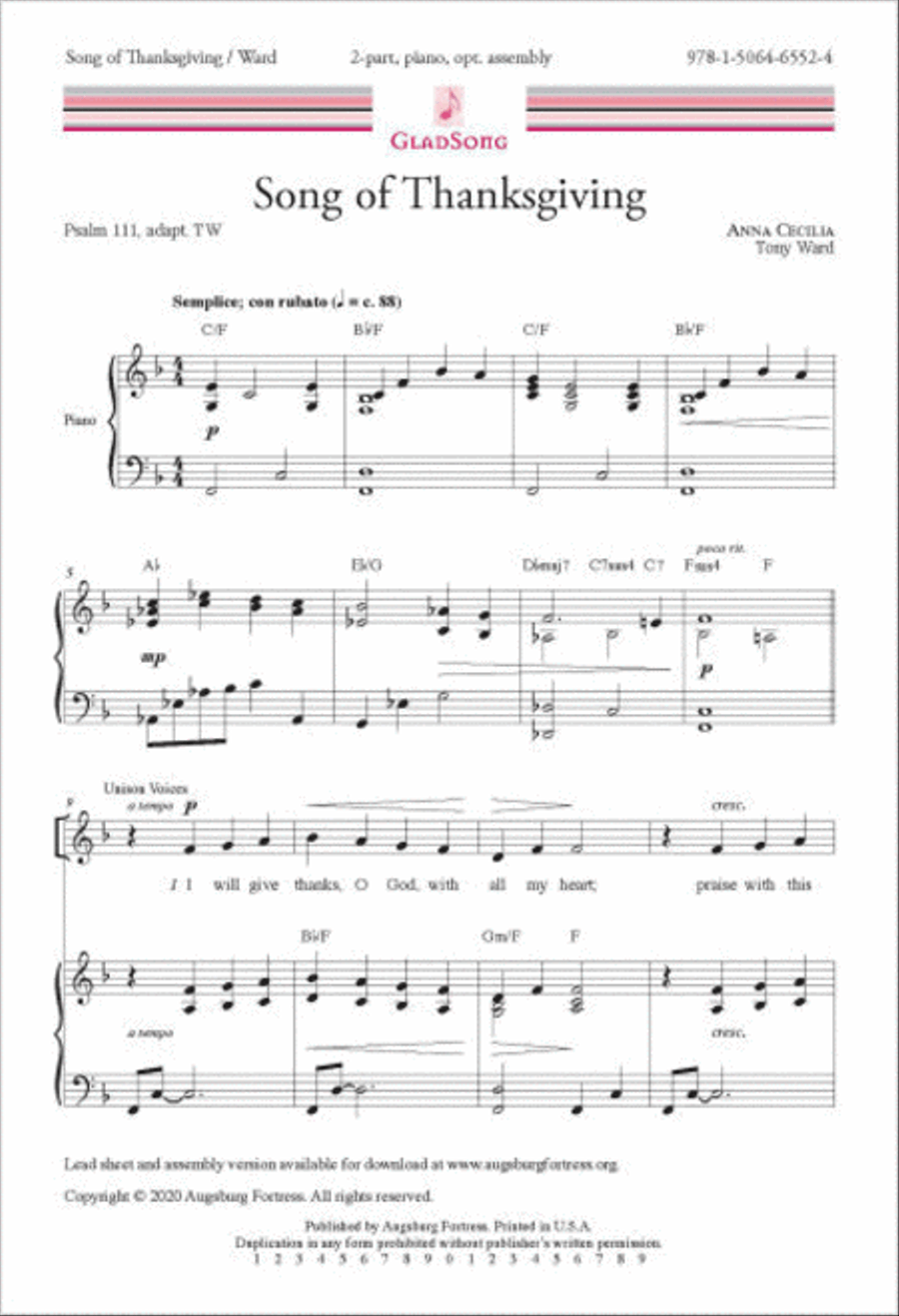 Song of Thanksgiving image number null