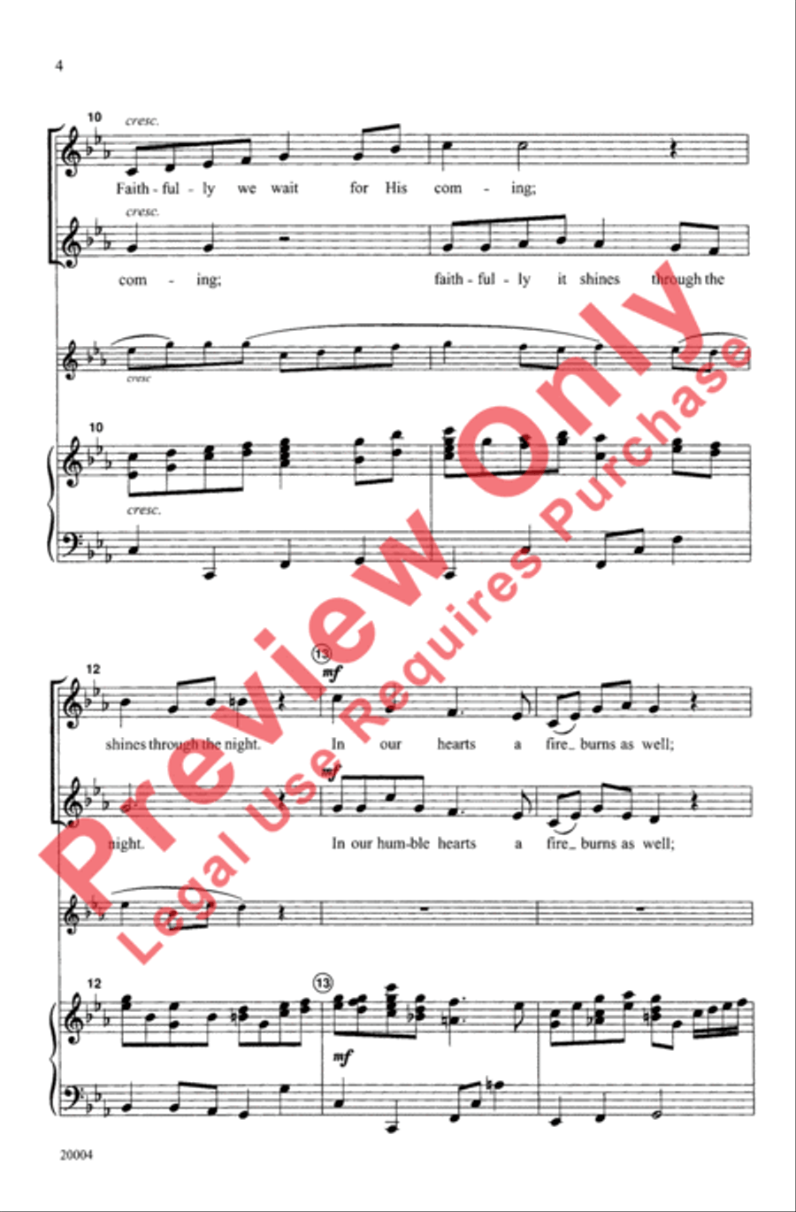 Light the Advent Candle Unison Choir scores gallery preview page 4