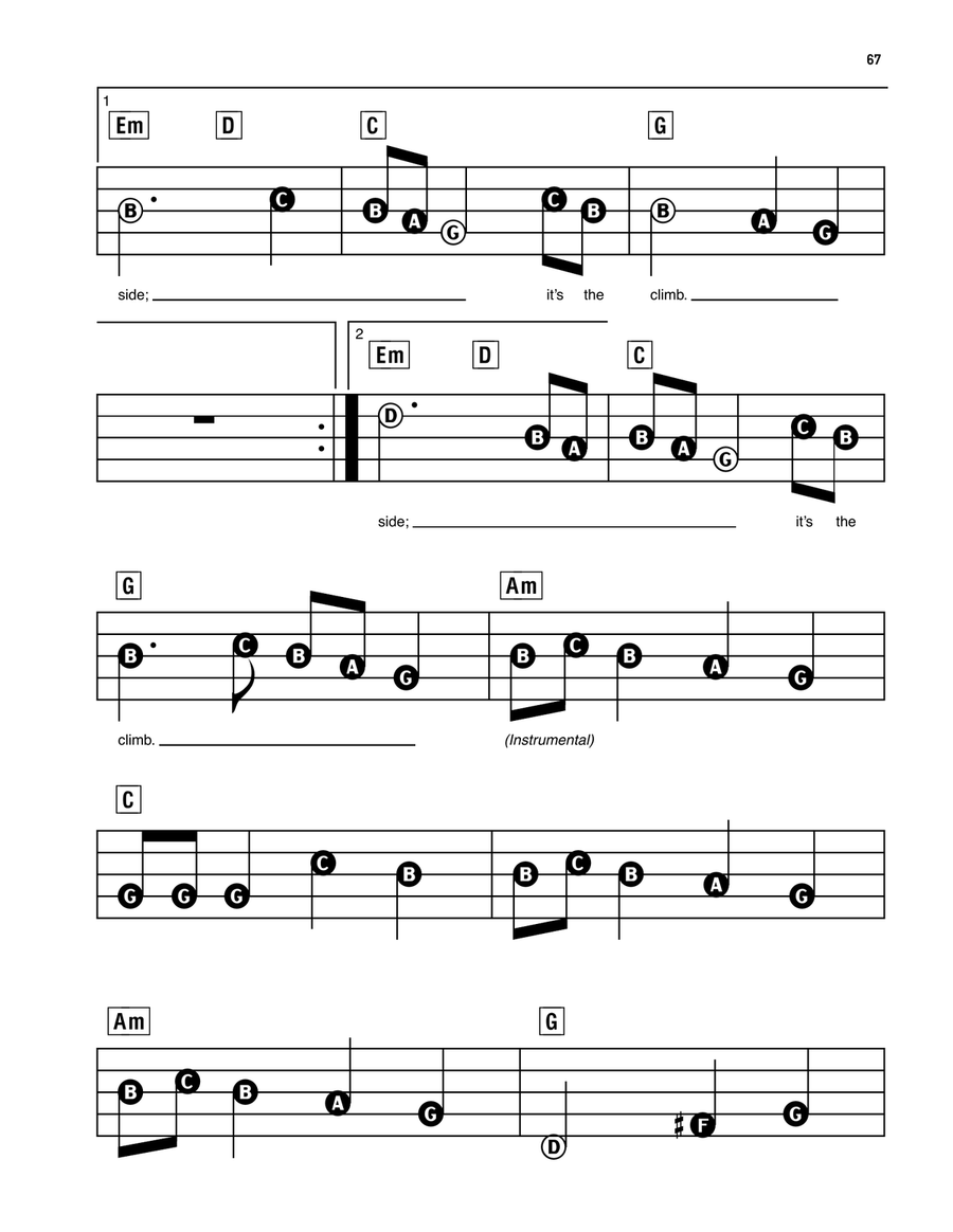 The Climb (from Hannah Montana: The Movie) Electronic Keyboard scores gallery preview page 3