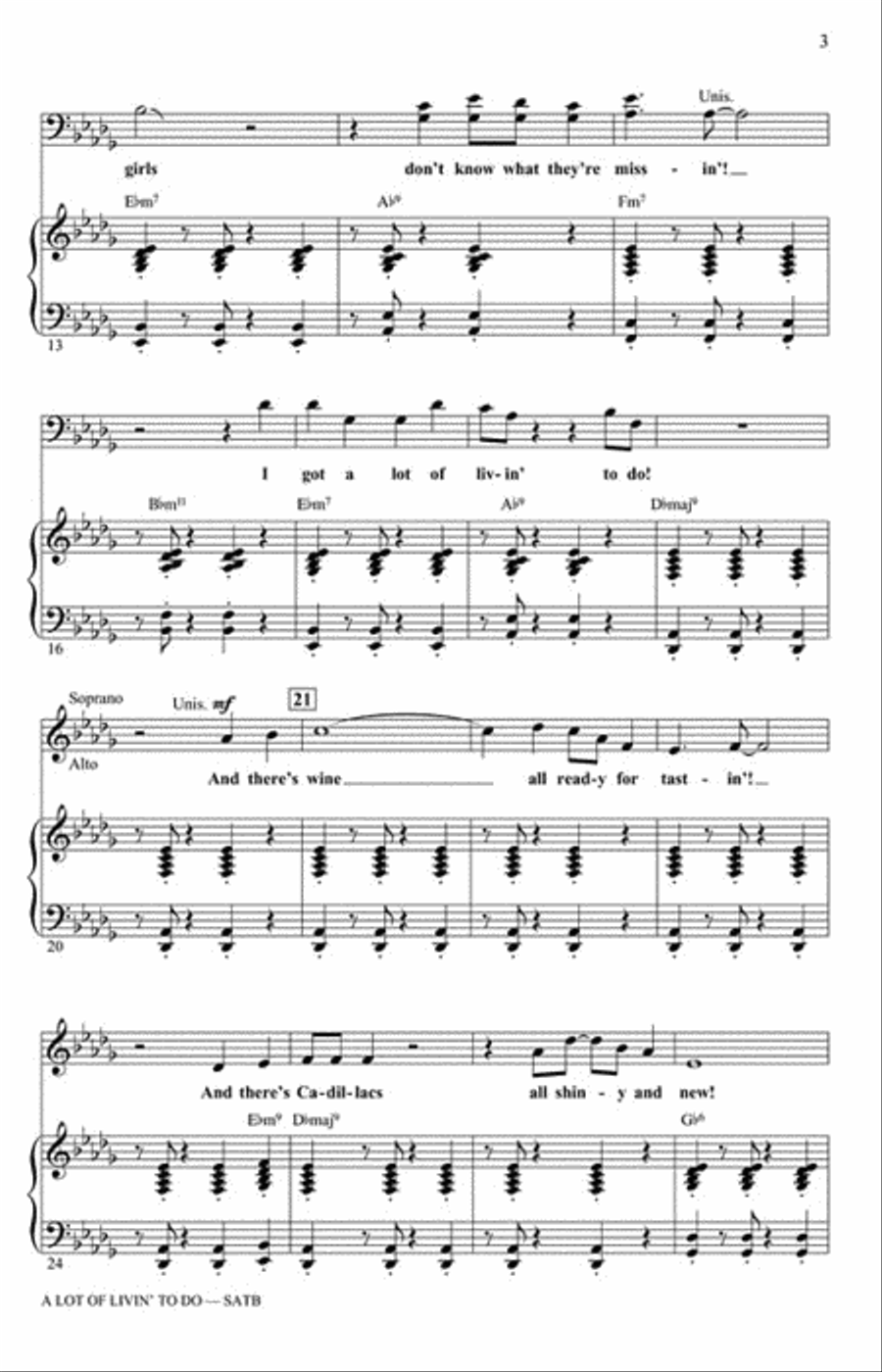 A Lot of Livin' To Do A Lot of Livin' To Do Show Choir scores gallery preview page 3