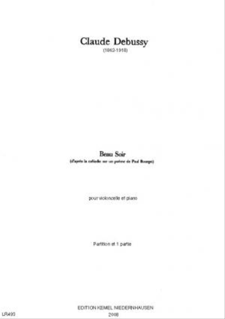 Beau soir = Evening fair Beau soir = Evening fair Piano Accompaniment scores gallery preview page 1