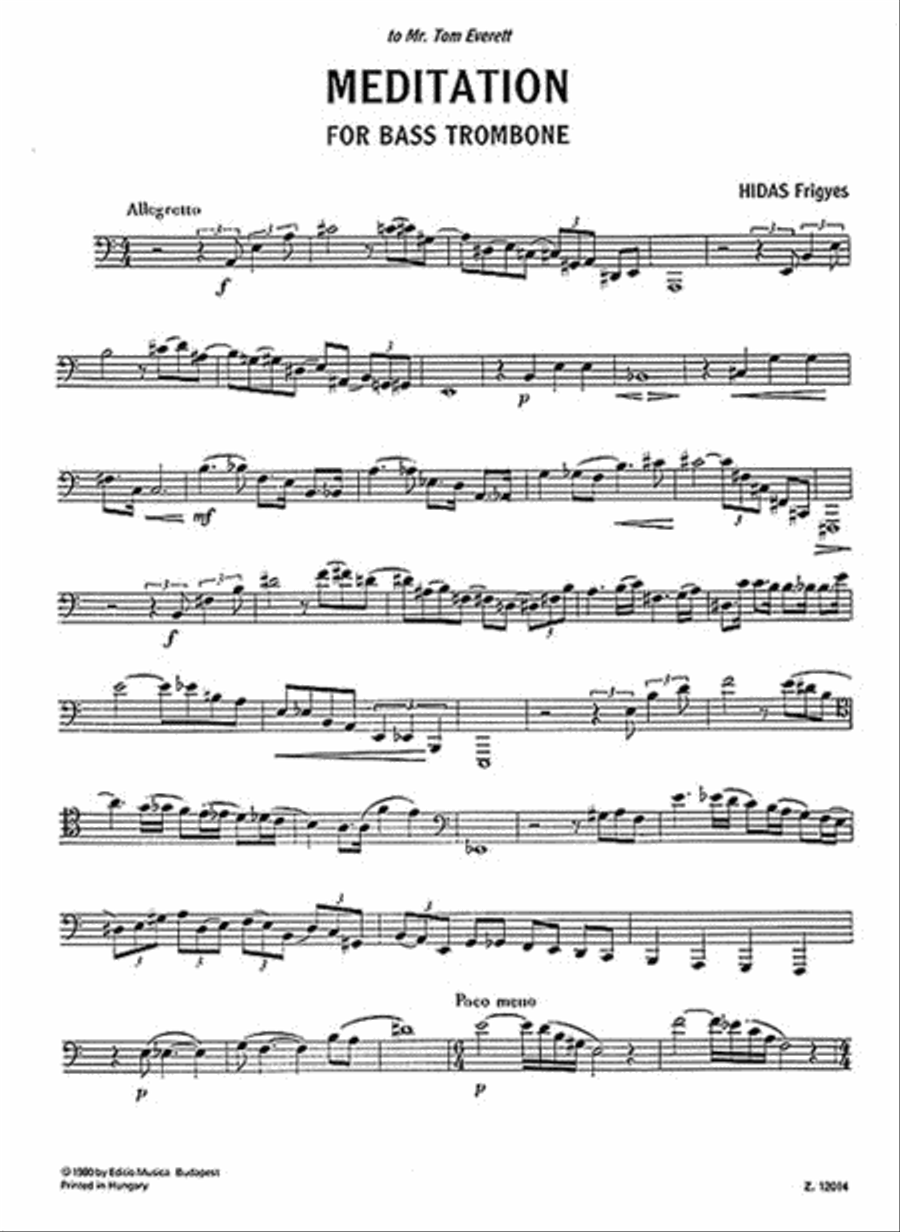 Meditation for Bass Trombone Solo