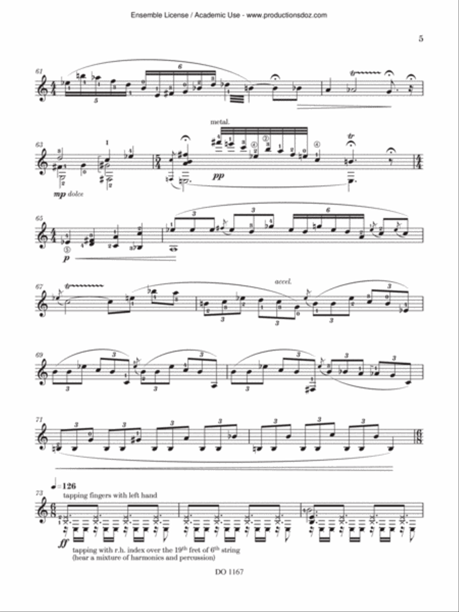 Sun Wukong's Toccata Classical Guitar scores gallery preview page 5