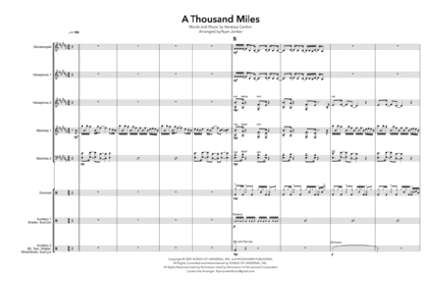 A Thousand Miles Percussion Ensemble scores gallery preview page 2