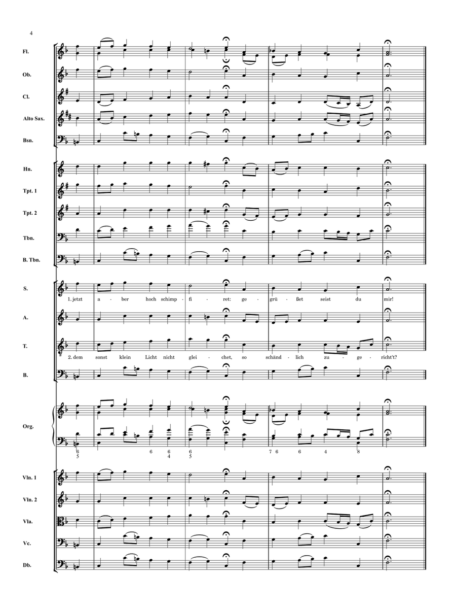 'O Haupt voll Blut und Wunden' (O Sacred Head, Now Wounded) for Choir and Orchestra Choir scores gallery preview page 5