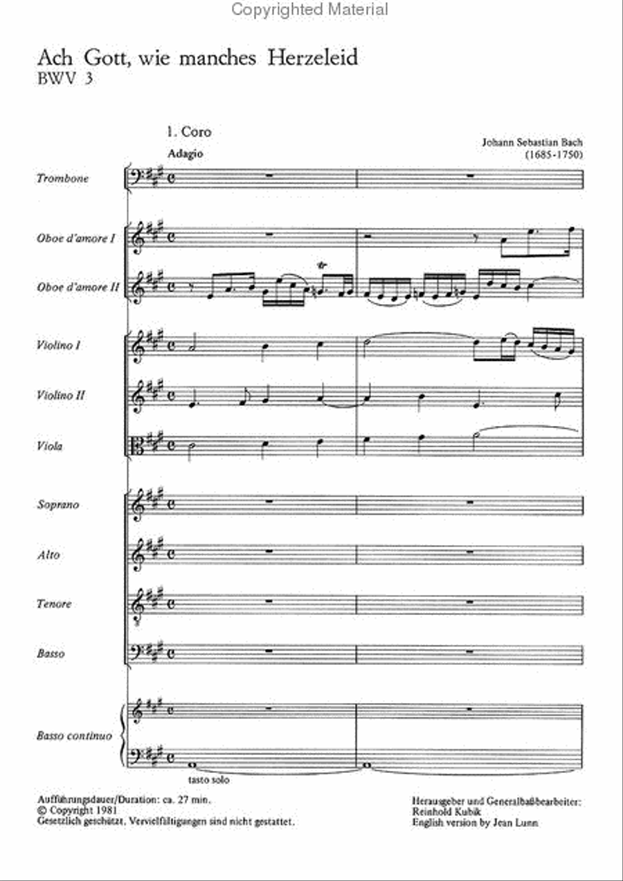 O God, what glut of care and pain (Ach Gott, wie manches Herzeleid) 4-Part scores gallery preview page 2