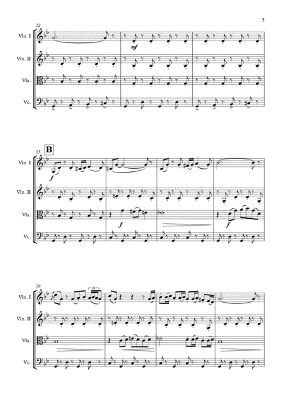 Themes From Sherlock (main Theme/watson's Theme) String Quartet scores gallery preview page 6