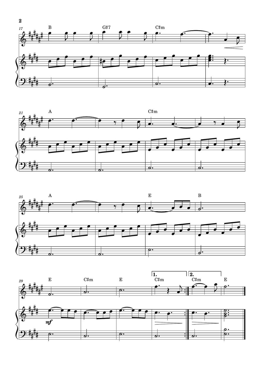 Hallelujah B-Flat Trumpet scores gallery preview page 2