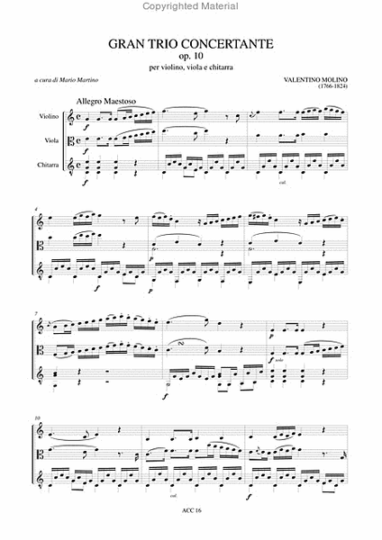 Gran Trio Concertante Op. 10 for Violin, Viola and Guitar