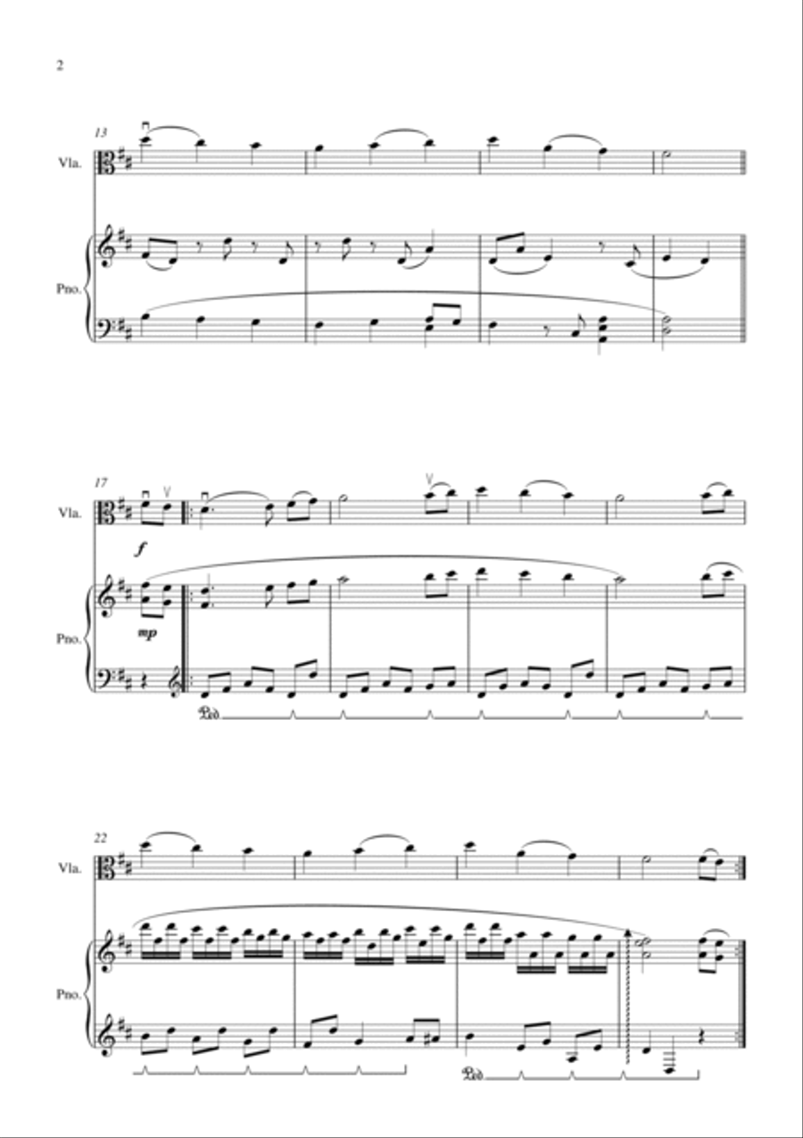 The First Noel (for viola and piano, suitable for grades 1-5) Piano scores gallery preview page 2