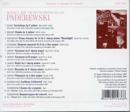 Paderewski: Final Recordings