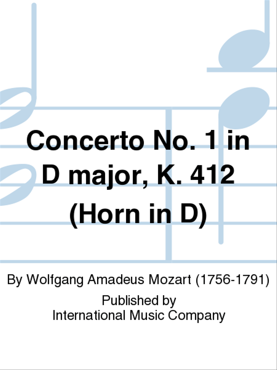 Concerto No. 1 In D Major, K. 412 (Horn In D) Piano Accompaniment scores gallery preview page 1